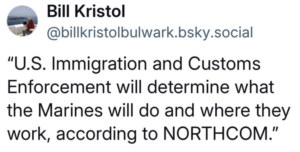 Bill Kristol Criticized for Comment on Marines Deployed to South Florida Under ICE Oversight